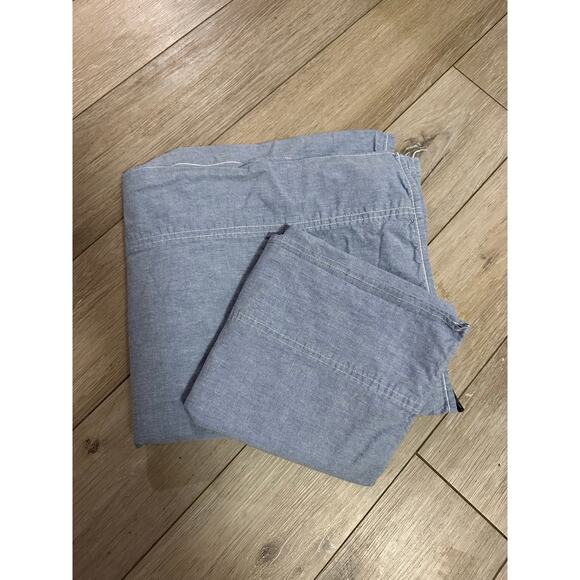 Ralph Lauren Home Blue Chambray Twin Flat Sheet & Standard Pillow Case - Picture 4 of 8